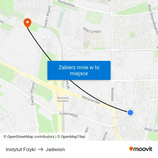 Instytut Fizyki to Jadwisin map