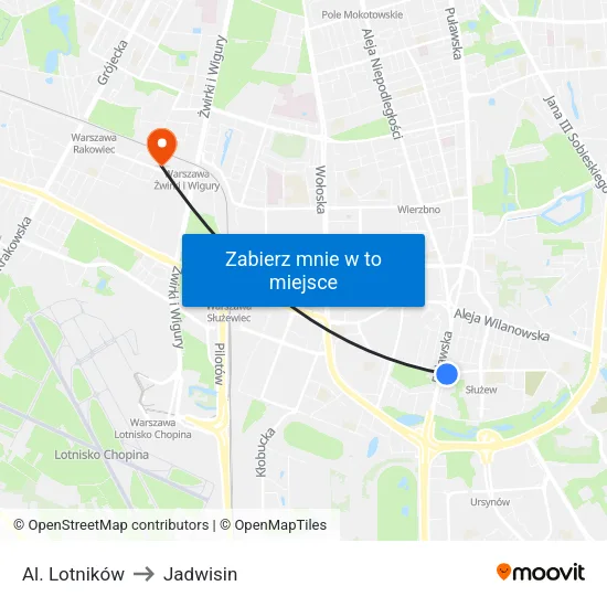 Al. Lotników to Jadwisin map