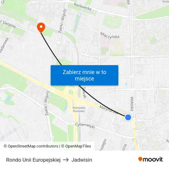 Rondo Unii Europejskiej to Jadwisin map
