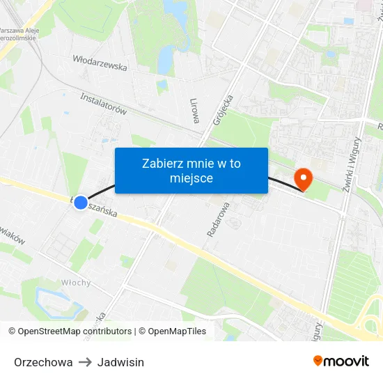 Orzechowa to Jadwisin map