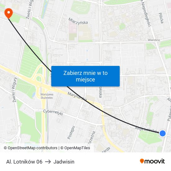 Al. Lotników 06 to Jadwisin map