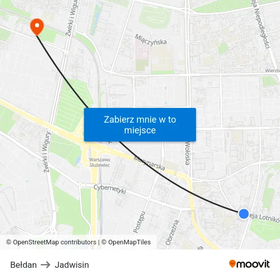 Bełdan to Jadwisin map