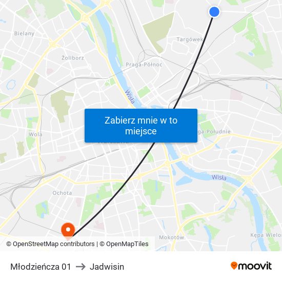 Młodzieńcza 01 to Jadwisin map