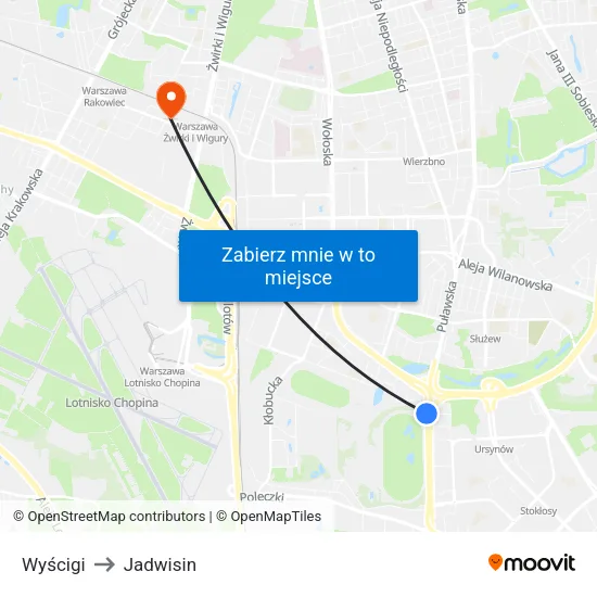 Wyścigi to Jadwisin map