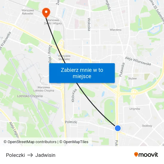 Poleczki to Jadwisin map