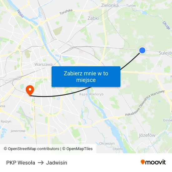 PKP Wesoła to Jadwisin map