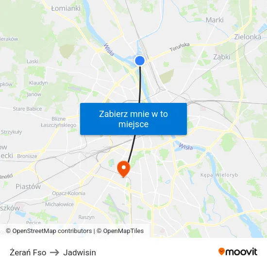 Żerań Fso to Jadwisin map