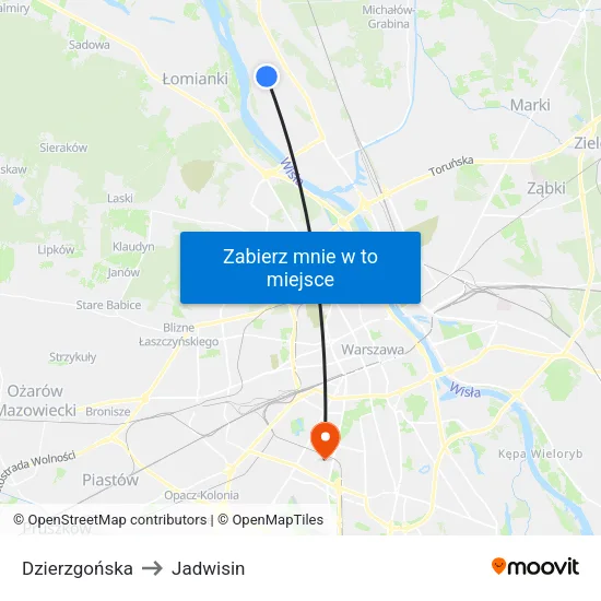 Dzierzgońska to Jadwisin map