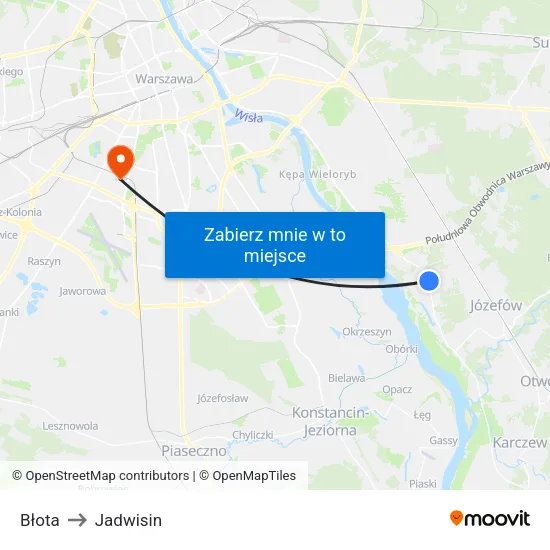 Błota to Jadwisin map
