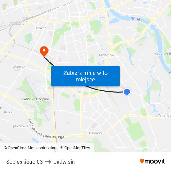 Sobieskiego 03 to Jadwisin map