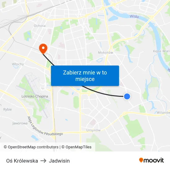 Oś Królewska to Jadwisin map