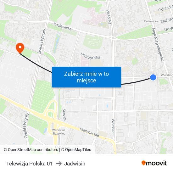 Telewizja Polska 01 to Jadwisin map