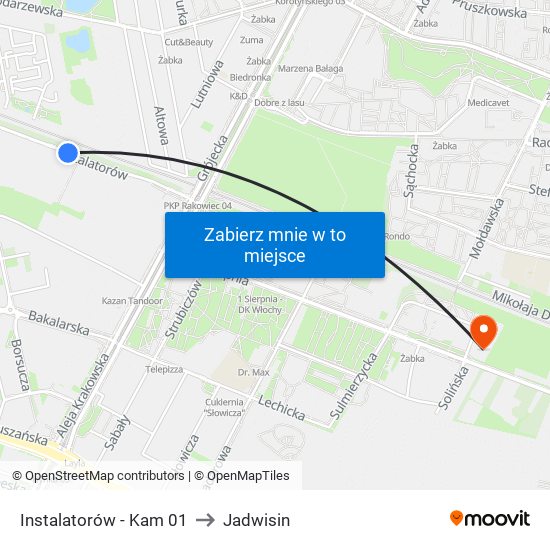 Instalatorów - Kam 01 to Jadwisin map