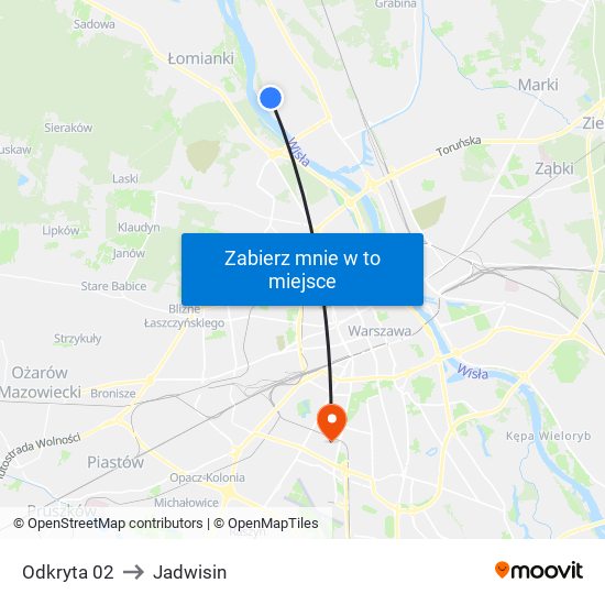 Odkryta to Jadwisin map