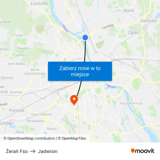 Żerań Fso to Jadwisin map