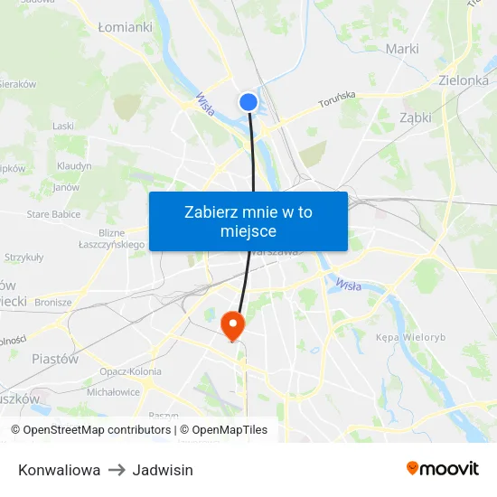 Konwaliowa to Jadwisin map