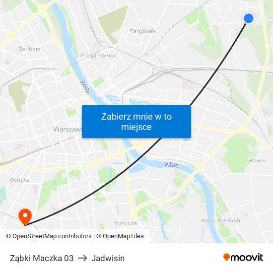 Ząbki Maczka 03 to Jadwisin map