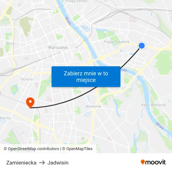 Zamieniecka to Jadwisin map