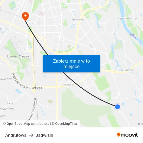 Andrutowa to Jadwisin map