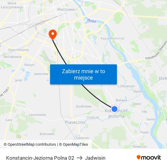 Konstancin-Jeziorna Polna 02 to Jadwisin map