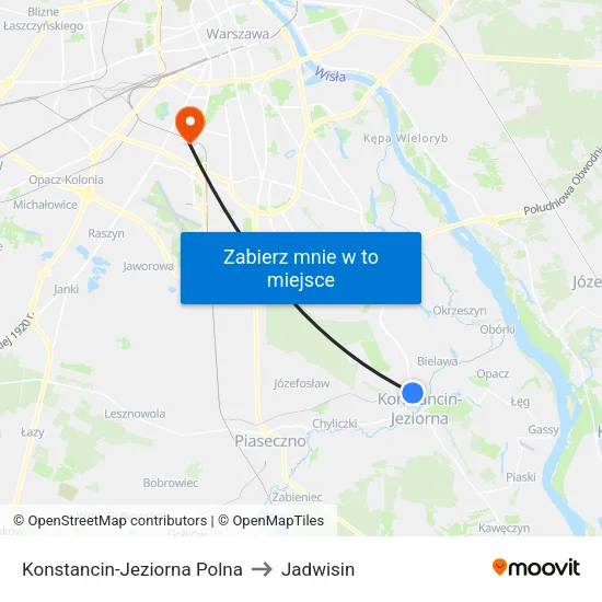 Konstancin-Jeziorna Polna to Jadwisin map