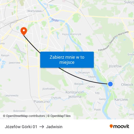 Józefów Górki to Jadwisin map