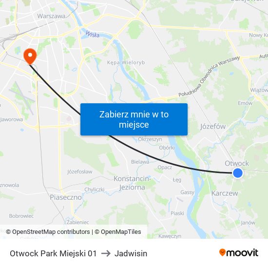 Otwock Park Miejski 01 to Jadwisin map