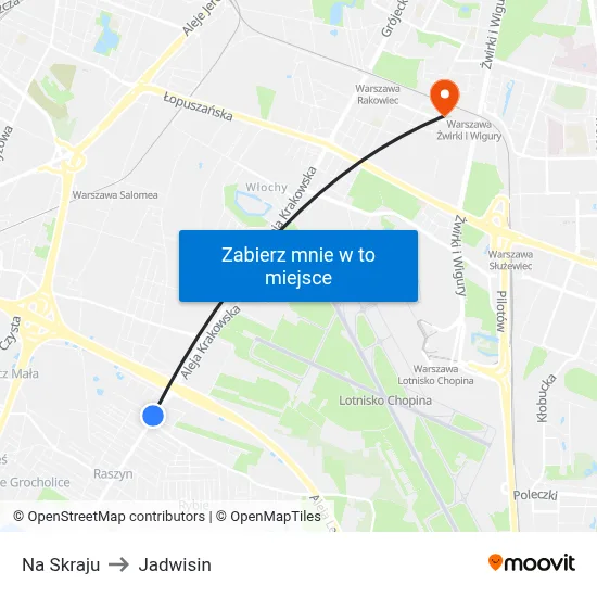 Na Skraju to Jadwisin map