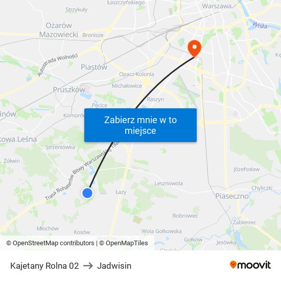 Kajetany Rolna to Jadwisin map