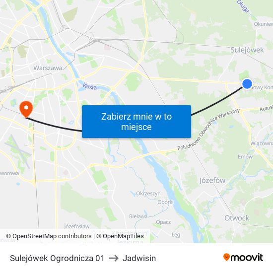 Sulejówek Ogrodnicza 01 to Jadwisin map