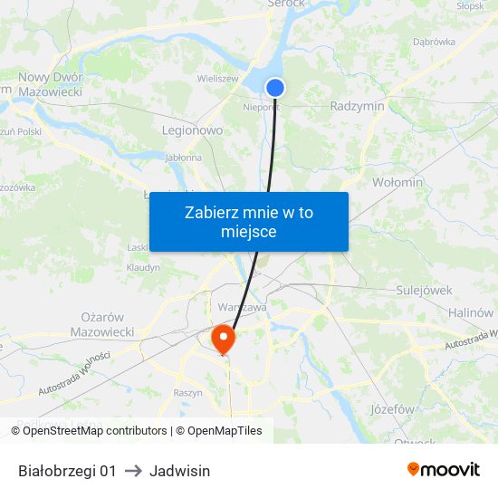 Białobrzegi 01 to Jadwisin map