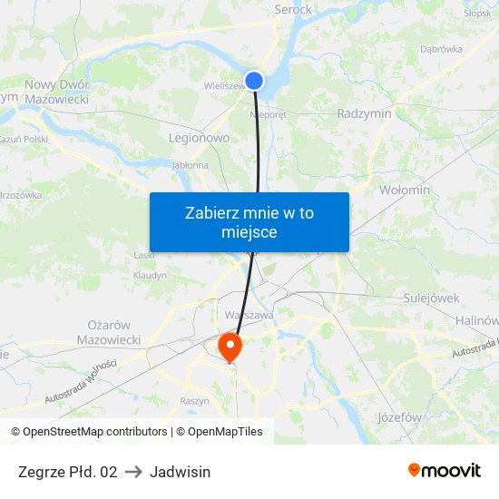 Zegrze Płd. 02 to Jadwisin map