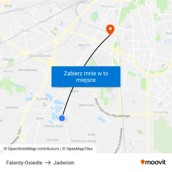Falenty - Osiedle to Jadwisin map
