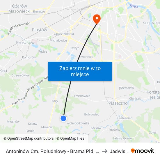 Antoninów Cm. Południowy - Brama Płd. 01 to Jadwisin map