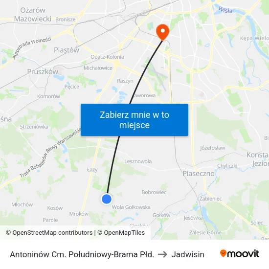 Antoninów Cm. Południowy - Brama Płd. to Jadwisin map