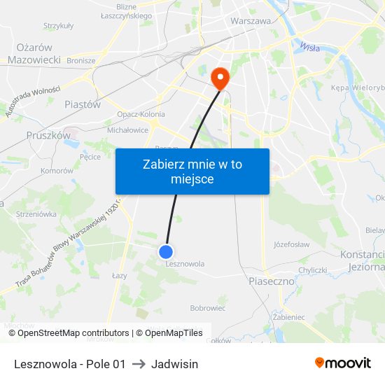 Lesznowola - Pole 01 to Jadwisin map