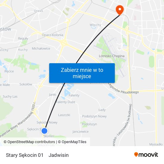 Stary Sękocin 01 to Jadwisin map