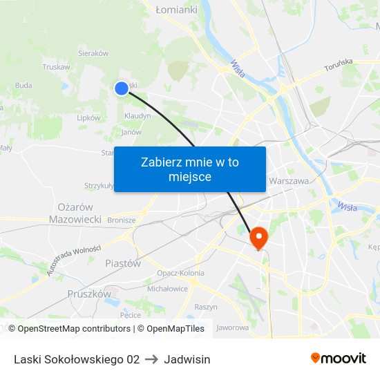 Laski Sokołowskiego to Jadwisin map