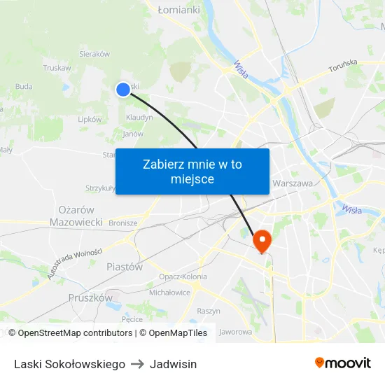 Laski Sokołowskiego to Jadwisin map