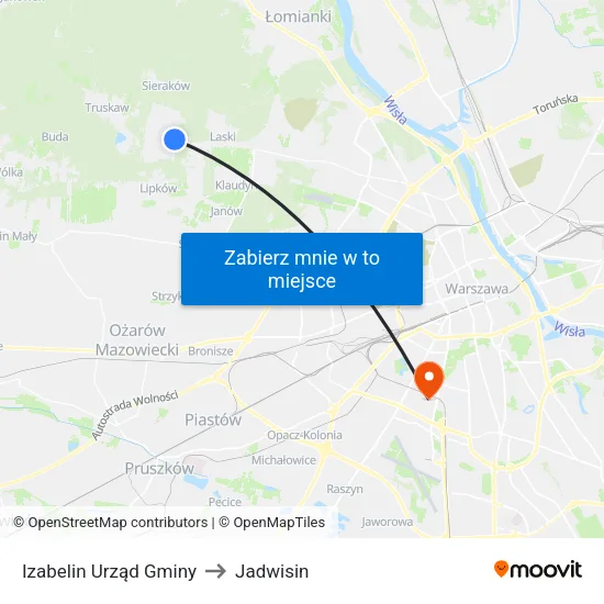 Izabelin Urząd Gminy to Jadwisin map