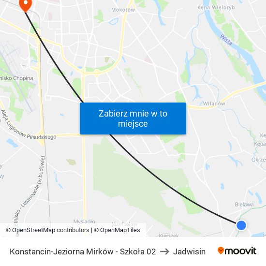 Konstancin-Jeziorna Mirków - Szkoła 02 to Jadwisin map