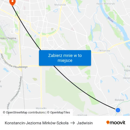 Konstancin-Jeziorna Mirków - Szkoła to Jadwisin map