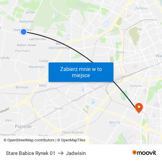 Stare Babice Rynek 01 to Jadwisin map