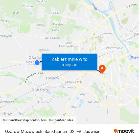 Ożarów Mazowiecki Sanktuarium 02 to Jadwisin map