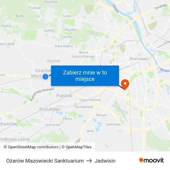 Ożarów Mazowiecki Sanktuarium to Jadwisin map