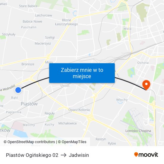 Piastów Ogińskiego 02 to Jadwisin map