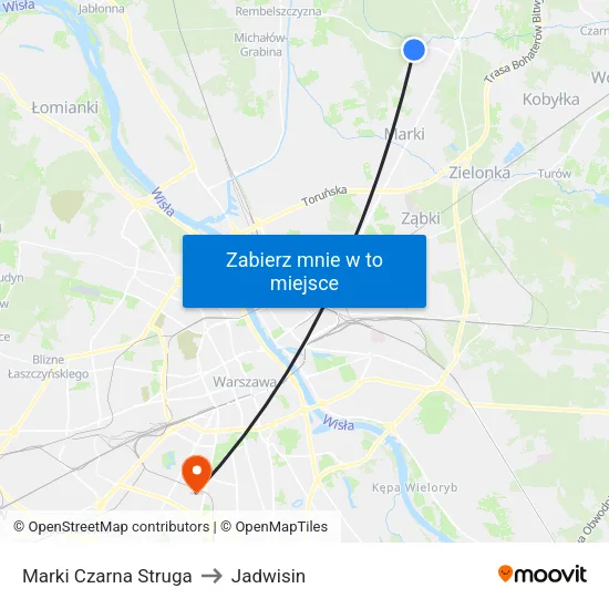 Marki Czarna Struga to Jadwisin map
