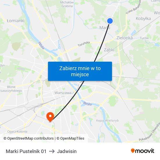 Marki Pustelnik to Jadwisin map