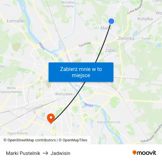 Marki Pustelnik to Jadwisin map
