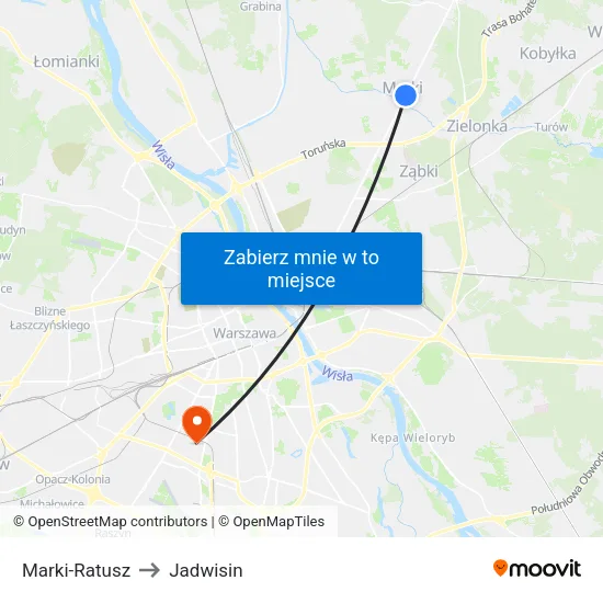 Marki - Ratusz to Jadwisin map